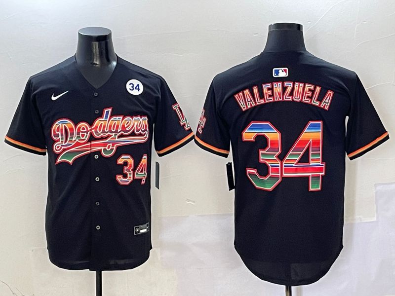Men Los Angeles Dodgers 34 Valenzuela Black Game 2025 Nike MLB Jersey style 4104